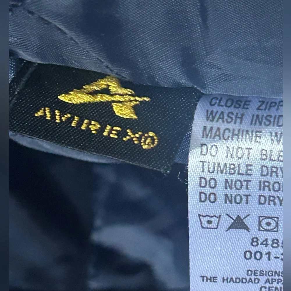 AVIREX 1975 New York leather bomber button down jacket youth large - super rare - Picture 10 of 13